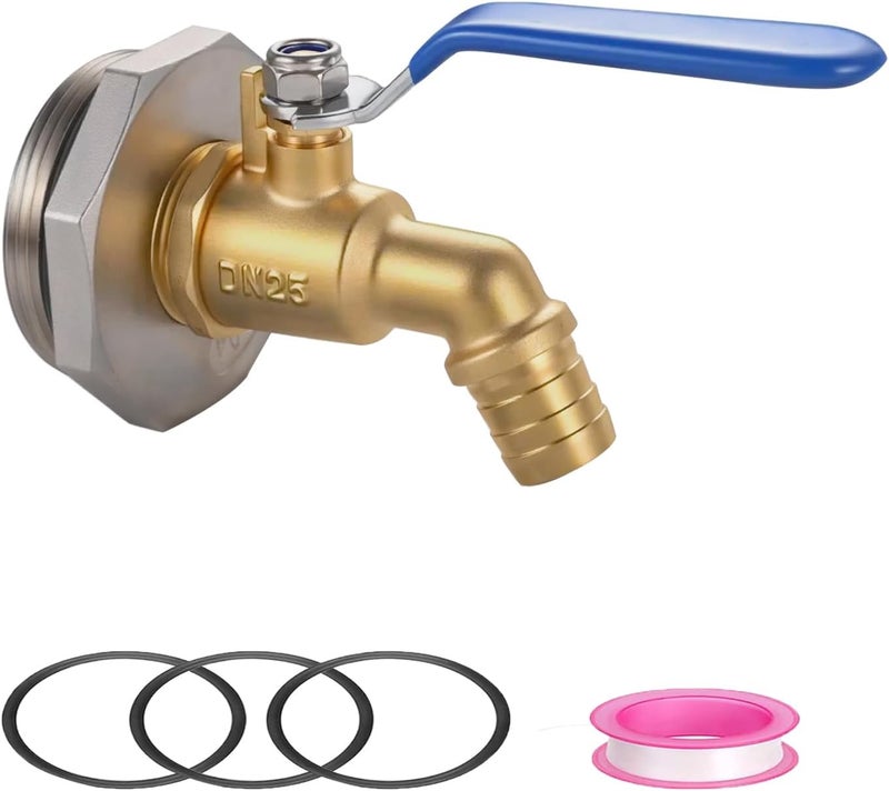 CbeeSo 2" Drum Faucet 1 inch Brass Barrel Faucet for 55 Gallon Drum, 55 Gallon Steel/Plastic Drum,rain Barrel Faucet, with EPDM Washer - Image 1